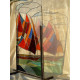 Vitrail Bateau orange et brun Vitrail Bateau orange et brun