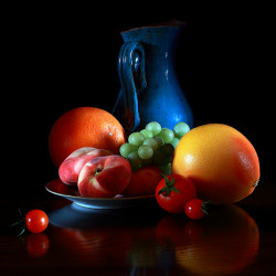 Le Pichet bleu aux fruits